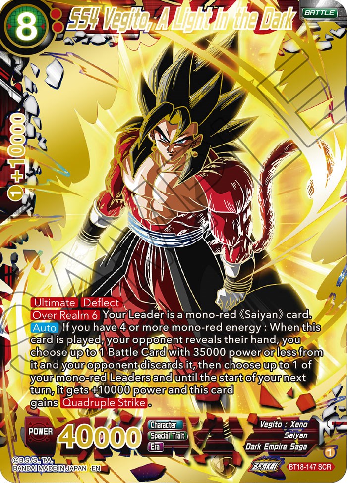 SS4 Vegito, A Light in the Dark (BT18-147) [Dawn of the Z-Legends